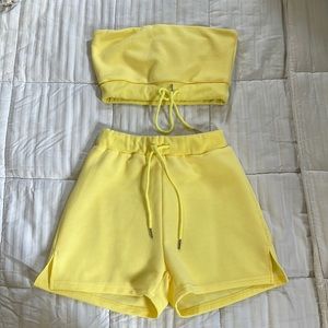 Crop top short set